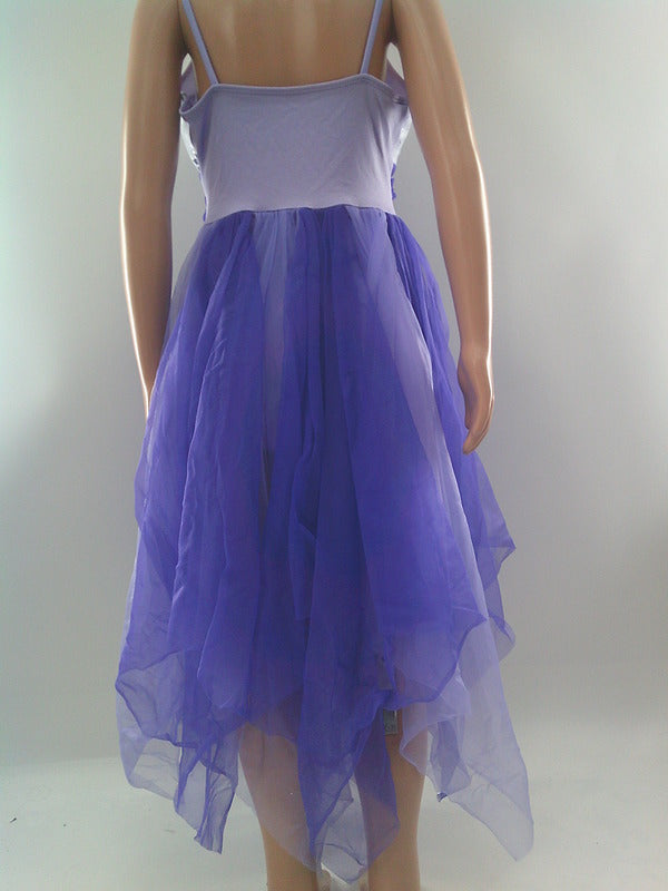 Pre-Owned Costume Curtain Call  E3228 Large Child  Purple  Floral Glitter  Ballet Glitter