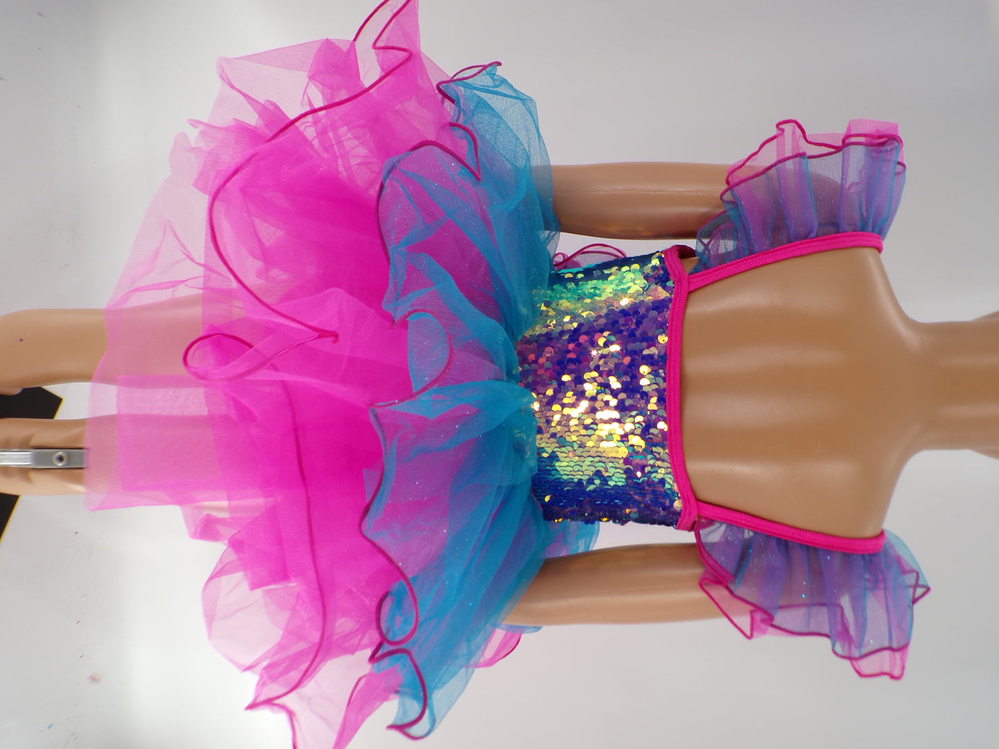 Pre-Owned Costume Curtain Call  E2320 XS Child Pink Sequin Jazz Sequin