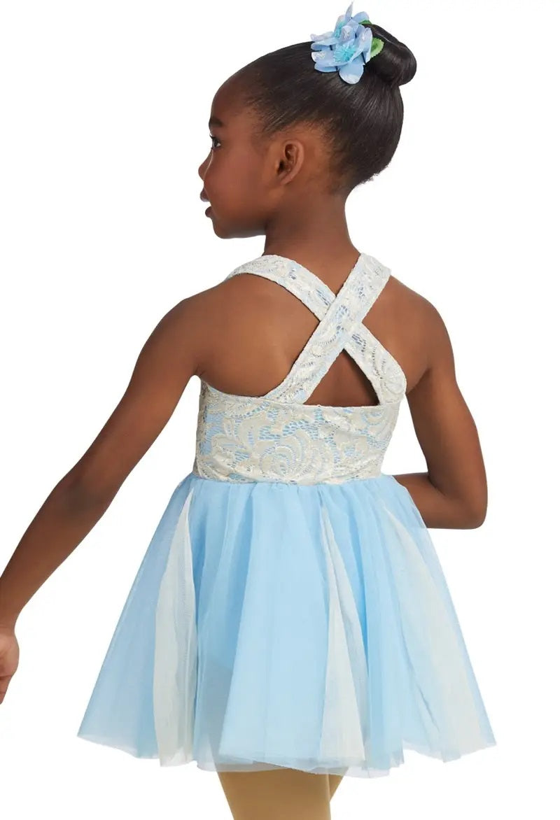 Pre-Owned Costume Weismann 11323 Large Child Blue Dress Lyrical Glitter