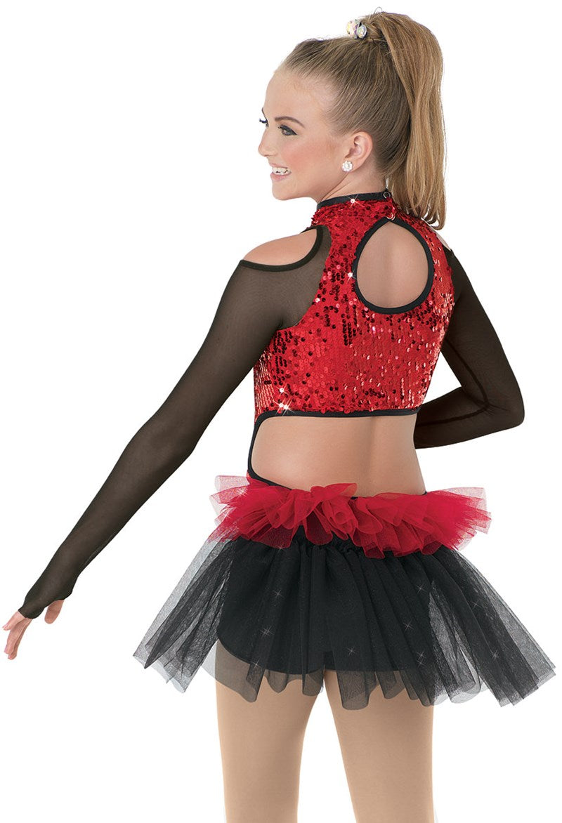 Pre-Owned Costume Weissman 8790 Medium Child Blue Leotard Jazz Sequin