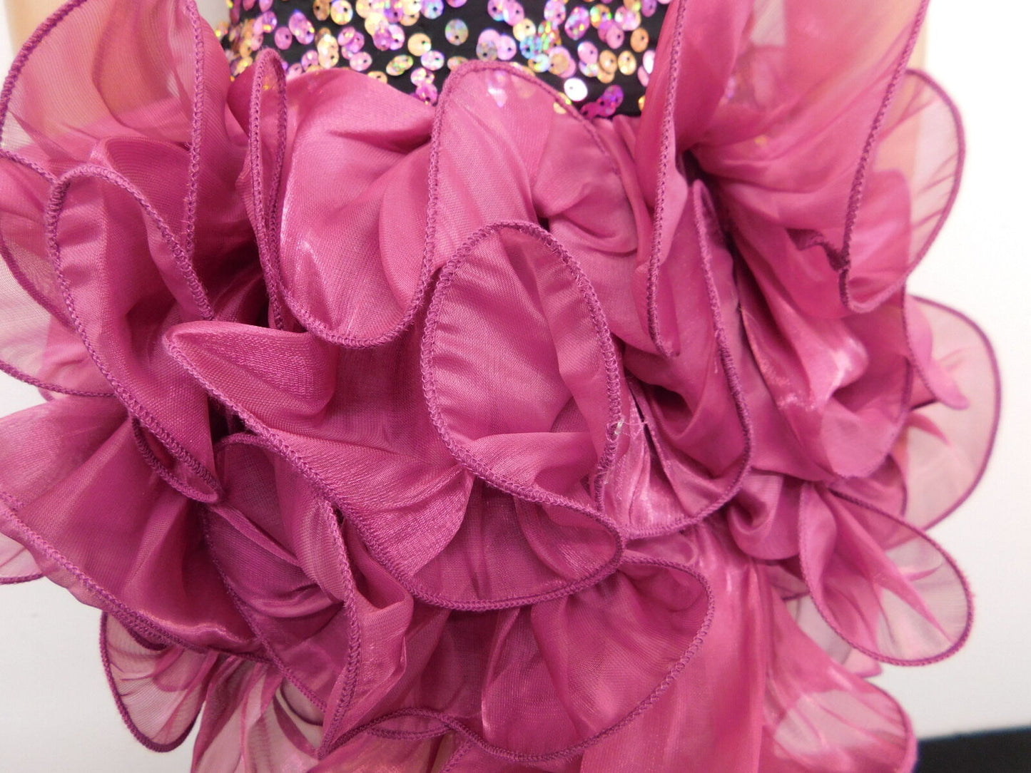 Pre-Owned Costume Curtain Call Large Child Pink Dress Jazz Sequin