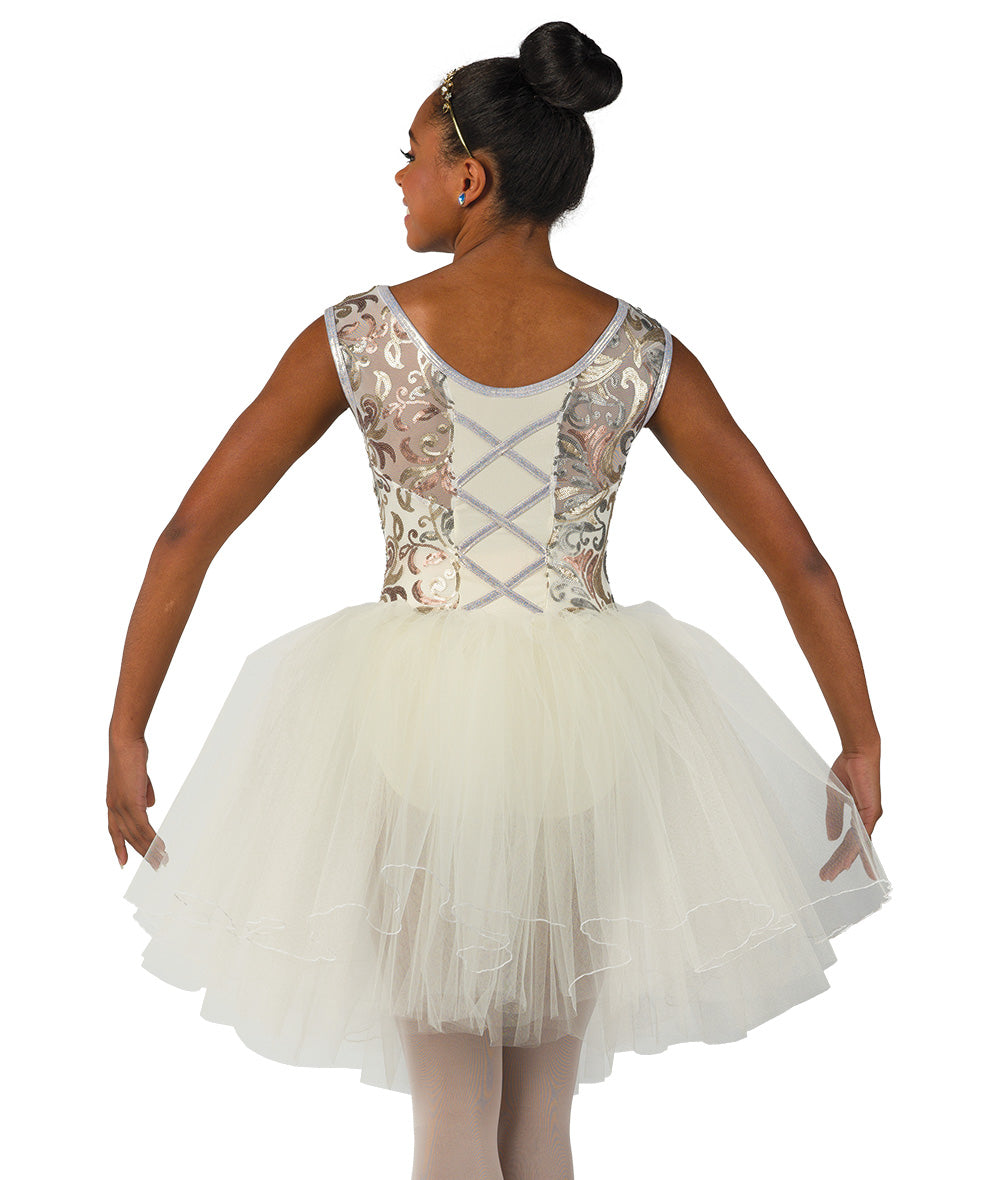 Pre-Owned Costume Wish Come True 2V2476 Medium Child Ivory Tutu Ballet Sequin