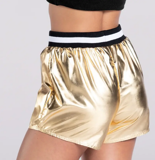 NEW Metallic Shorts Weissman  AH13164 Large Child Gold Hip Hop Jazz