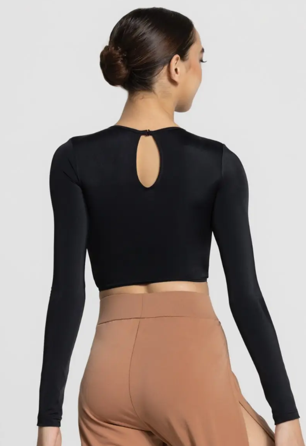 Pre-Owned Crop Top Balera MJ13068 Medium Adult Child Burgundy Contemporary