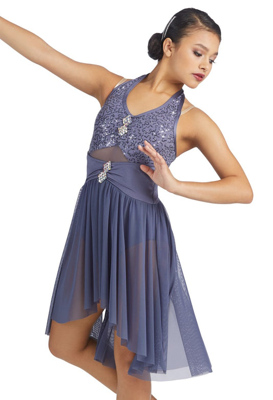 Pre-Owned Costume Weissman  11065 Small Adult Blue Dress Lyrical Sequin