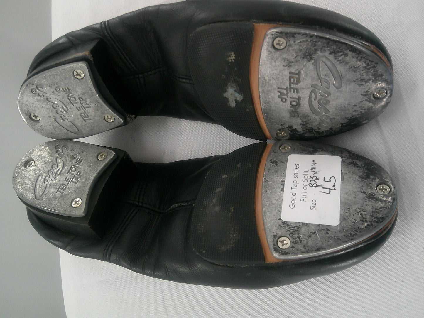 Pre-Owned Tap Shoes Capezio Big Kid 4.5M Oxford Leather Lace Up Split Sole