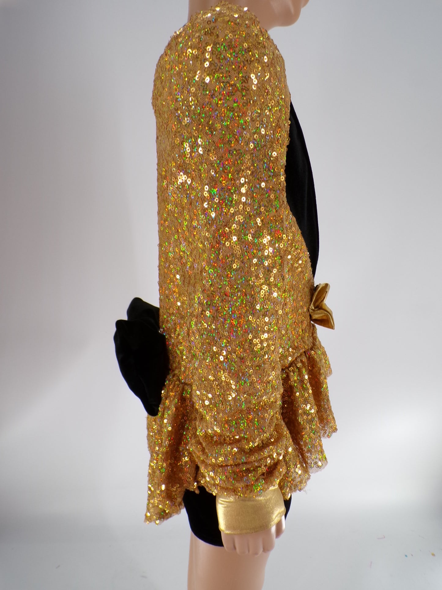 Pre-Owned Costume Wish Come True  18799 Medium Child Gold Jacket Jazz Sequin
