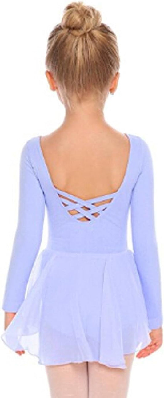 Pre-Owned Leotard Long Sleeve Cotton Intermediate Child Lt Blue Ballet Tap Jazz