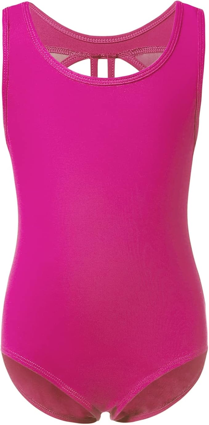 Pre-Owned Leotard Dark Pink Large Child Cotton Mesh Phineein Tank