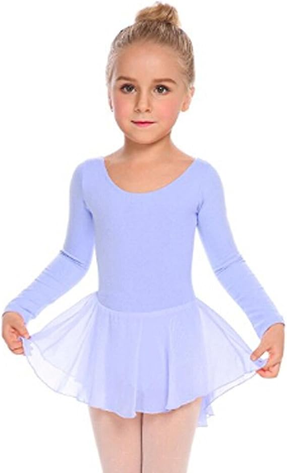 Pre-Owned Leotard Long Sleeve Cotton Intermediate Child Lt Blue Ballet Tap Jazz