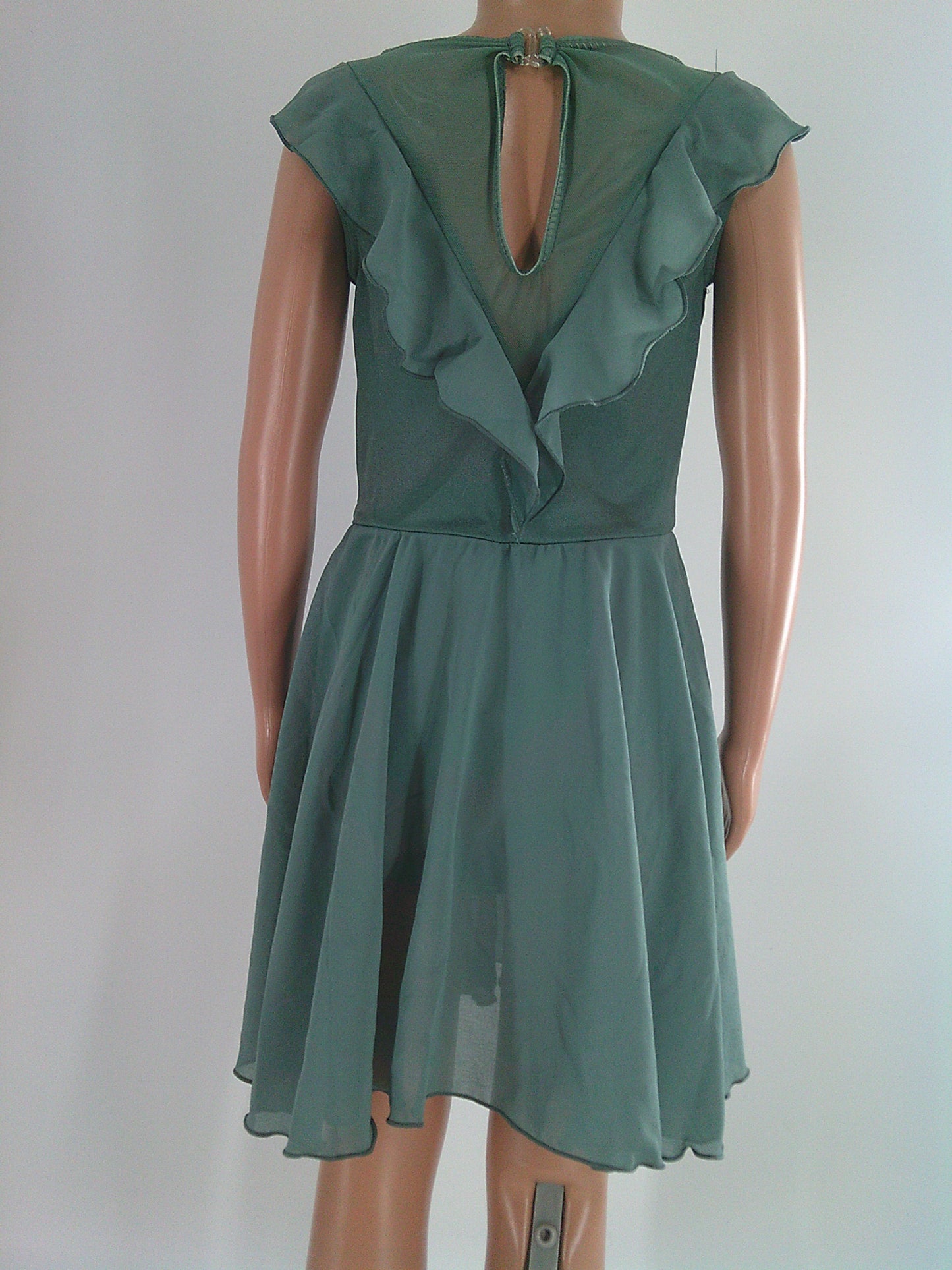 Pre-Owned Costume Weissman  10849 6X-7 Child Green Dress Contemporary Rhinestones