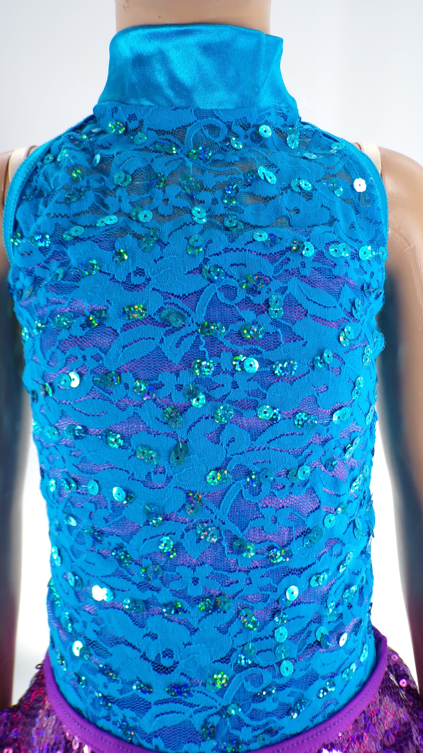 Pre-Owned Costume Weissman  9720 Large Child Turquoise  Jazz