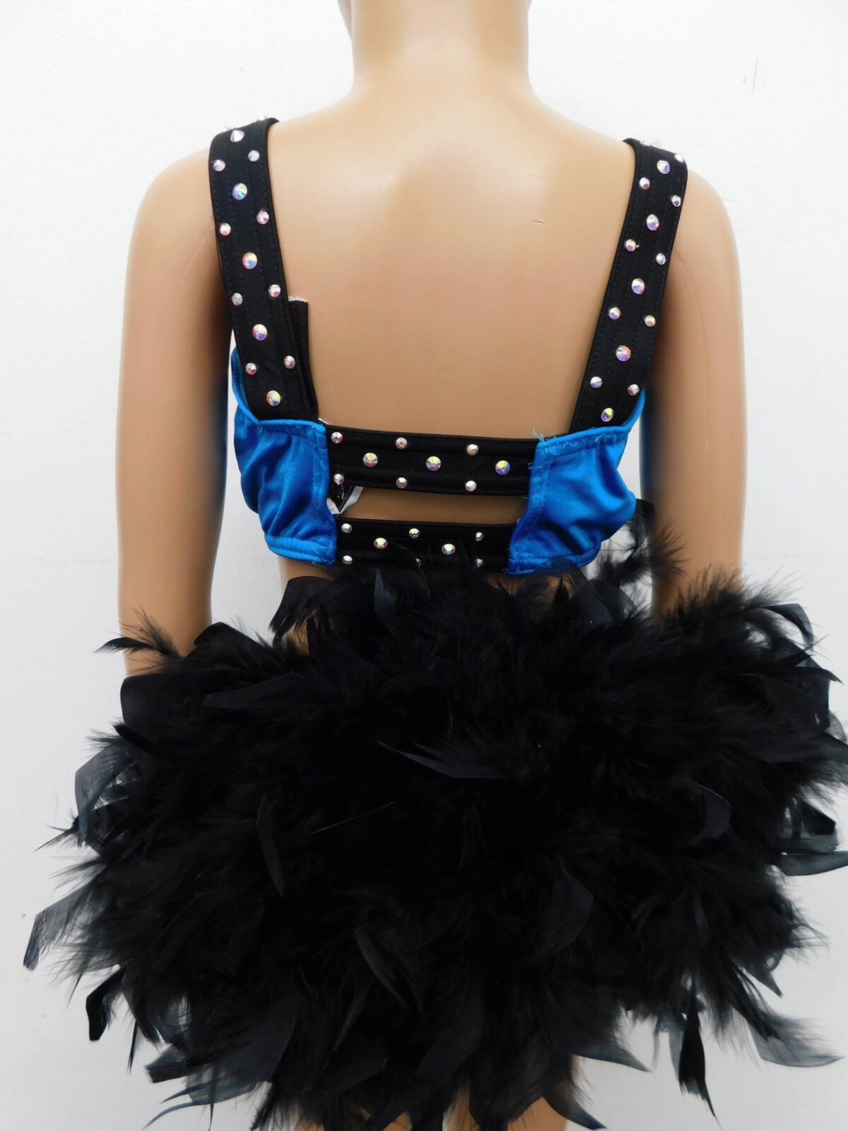 Pre-Owned 2pc Costume Kelle Medium Child Turquoise 2pc Feathers Jazz Stones