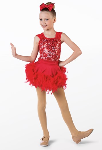 Pre-Owned Costume Weissman 13731 Large Child Red 2 pc Ballet Sequin