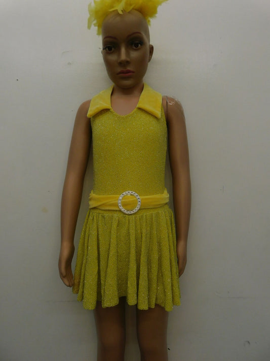 Pre-Owned Costume Costume Gallery   Medium Child Yellow Glitter Dress Jazz Tap