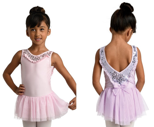 Pre-Owned Leotard Dress DanzNMotion 19206 6x-7 Child Pink Ballet Tap