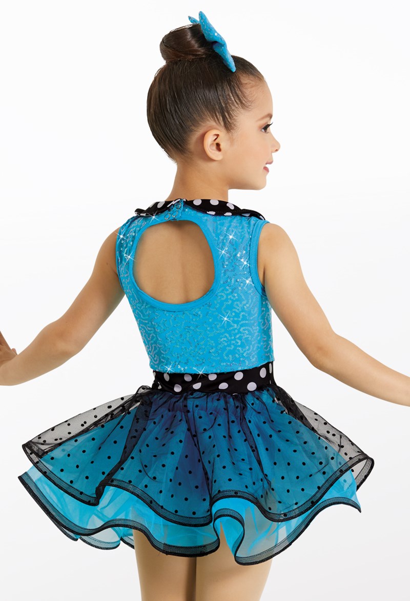 Pre-Owned Costume Weissman  11804 Medium Child Blue Tutu Jazz Musical Theater  50s Waitress