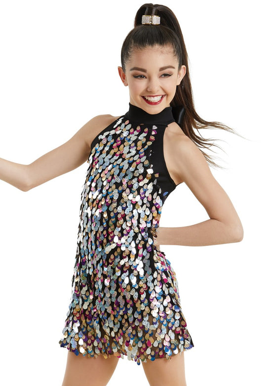 Pre-Owned Costume Weissman 11450 Medium Adult Multi Dress Jazz Sequin