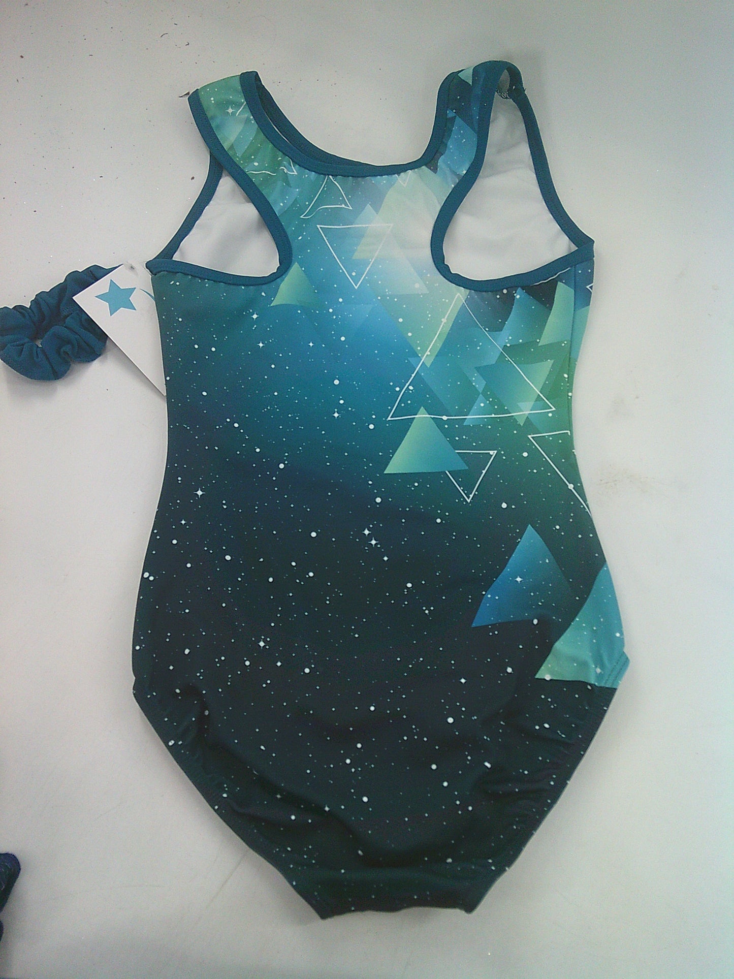 New Leotard Destira Northern Lights Adult Medium Green Acro Tumbling