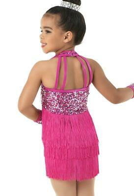 Pre-Owned Costume Weissman  10425 Small Child Purple Fringe Jazz Tap Latin Sequin