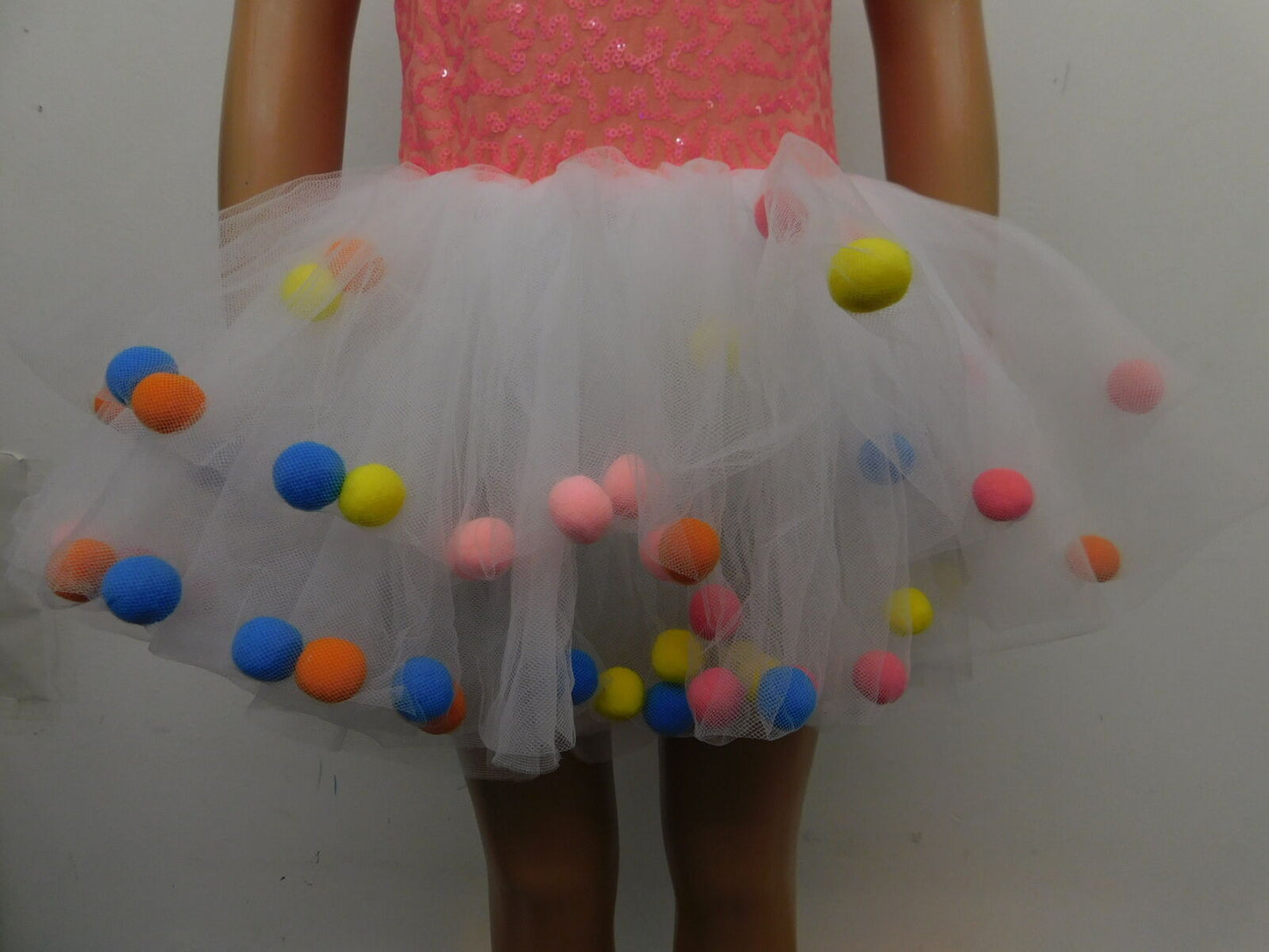 Pre-Owned Costume Small Child Pink Curtain Call E2005 Ballet Tap Dress Up Pom Poms Sequin