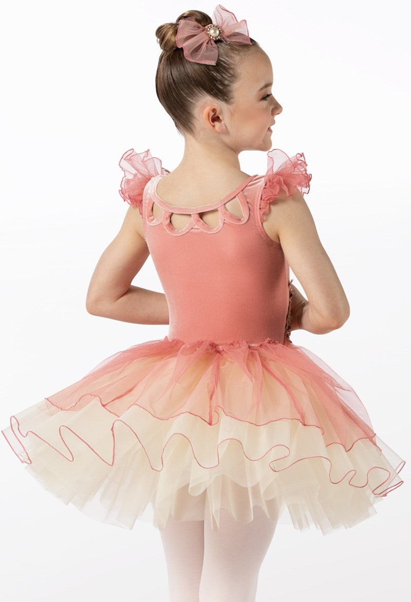 Pre-Owned Costume Weissman  14680 Small Child Peach Pink Tutu Dress Ballet Stones