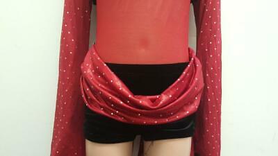 Pre-Owned Costume American Dancewear Small Adult Red Unitard Jazz Sequin Nutcracker
