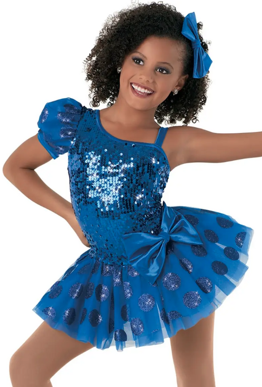 Pre-Owned Costume Weissman  9466 Medium Child Girl's Tutu Dress Jazz Tap Sequin