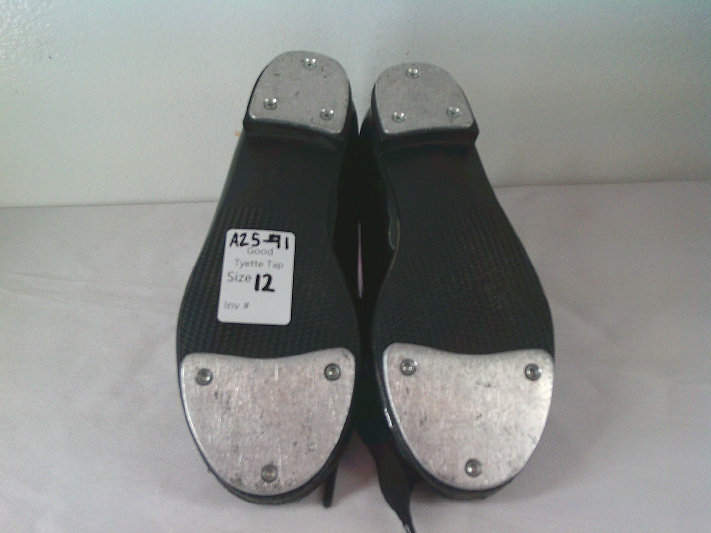 Pre-Owned Tap Shoes Dance Class Kids 12m Tyette Leather Ribbon Student