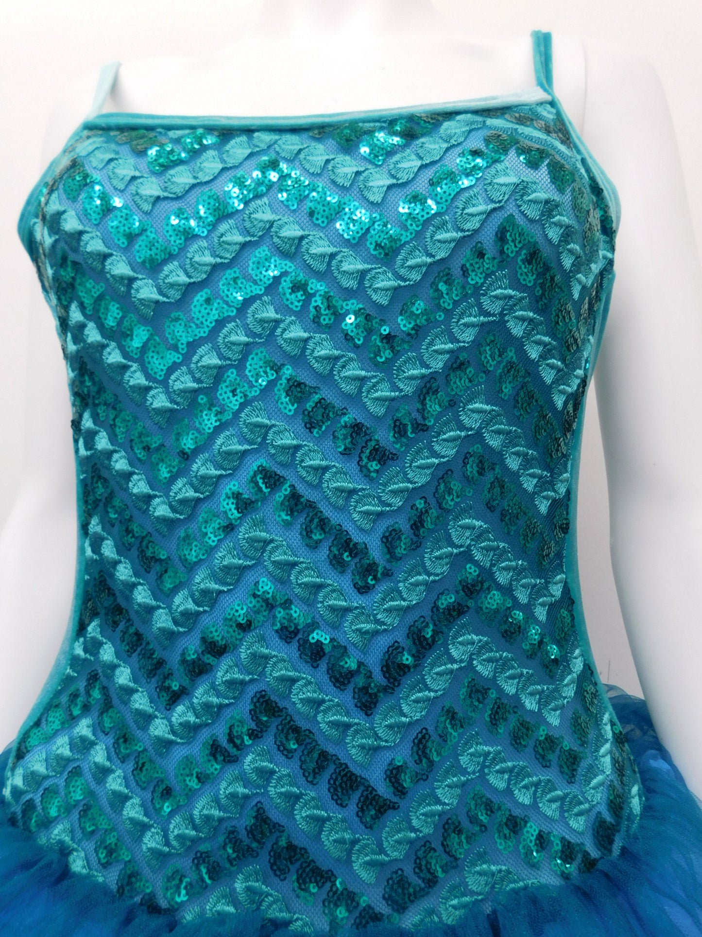 Pre-Owned Costume Curtain Call E1666 Small Adult Turquoise Tutu Ballet