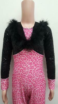 Pre-Owned Costume Art Stone 0052 Art Medium Child Pink Feathers Jazz Clogging Sequin
