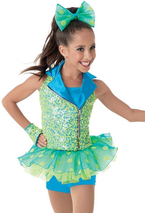 Pre-Owned Costume Weissman  8817 Large Child Green Jacket Jazz Sequin