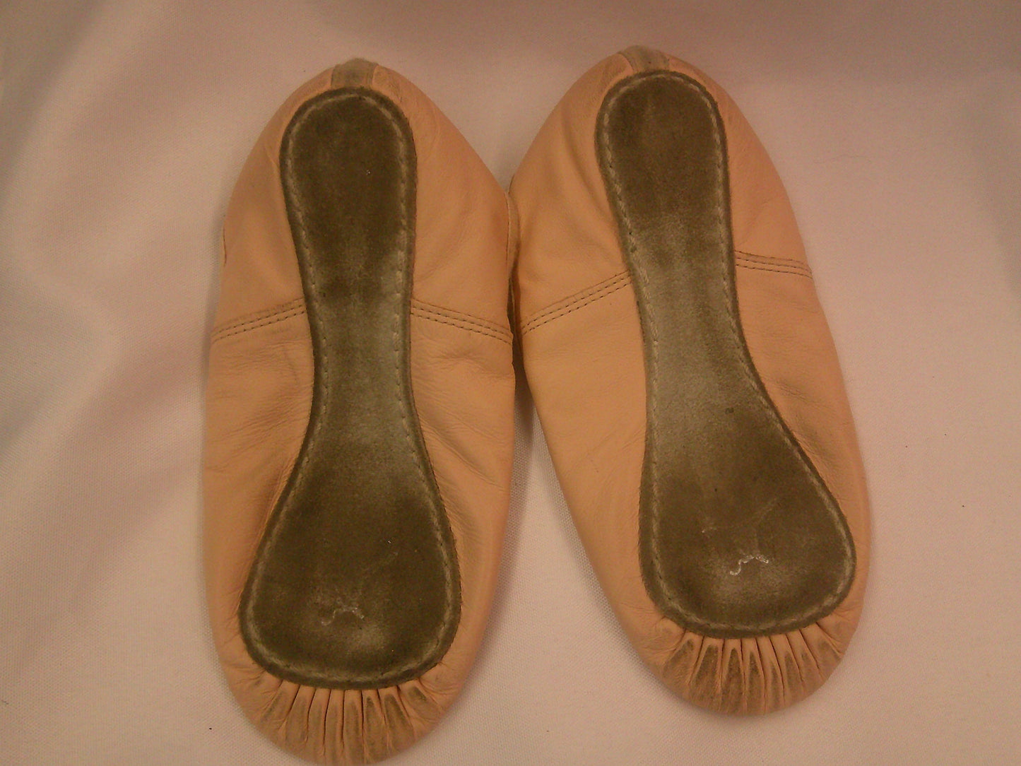 Pre-Owned Ballet Shoes Capezio Girls 1N Tie Drawstring Leather Single Strap Full Sole
