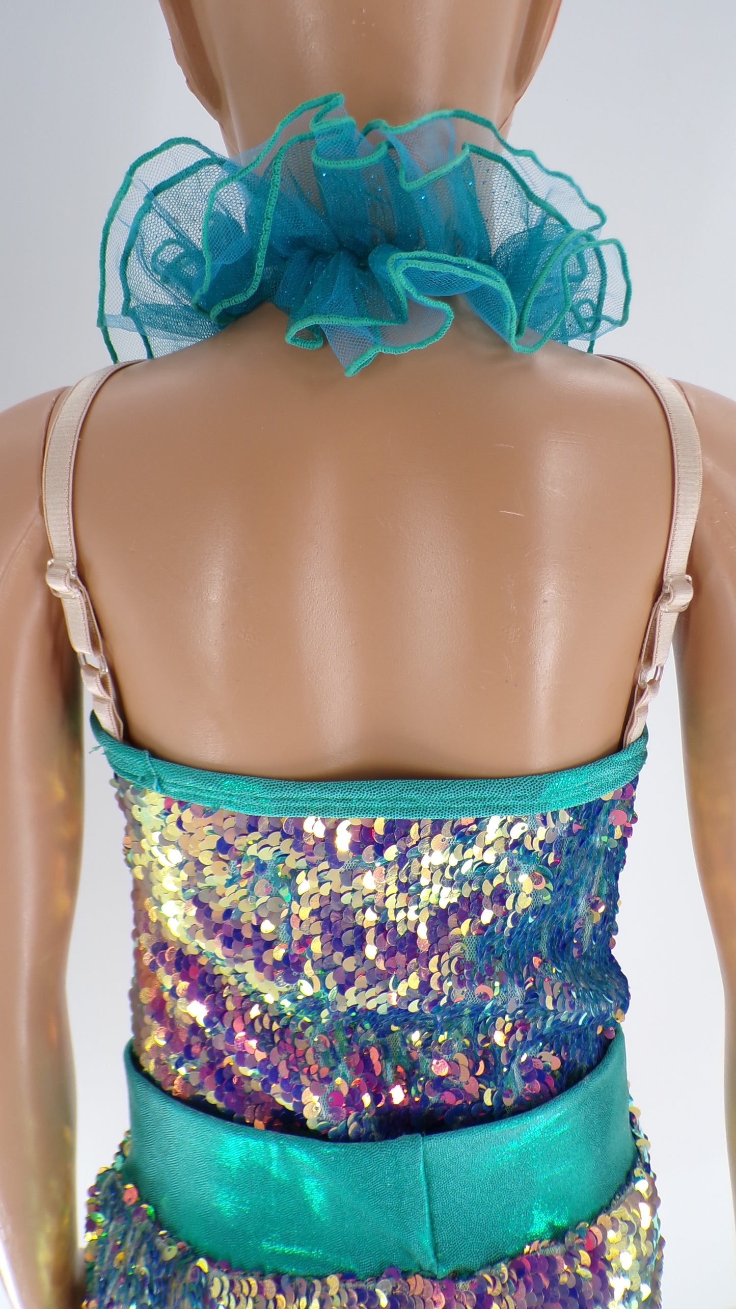 Pre-Owned Costume Curtain Call  E2194 Large Child Teal  Jazz