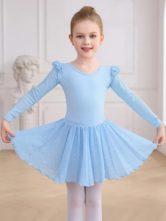 Pre-Owned Ballet Skirt Large Child Lt Blue Sparkles Dress Up