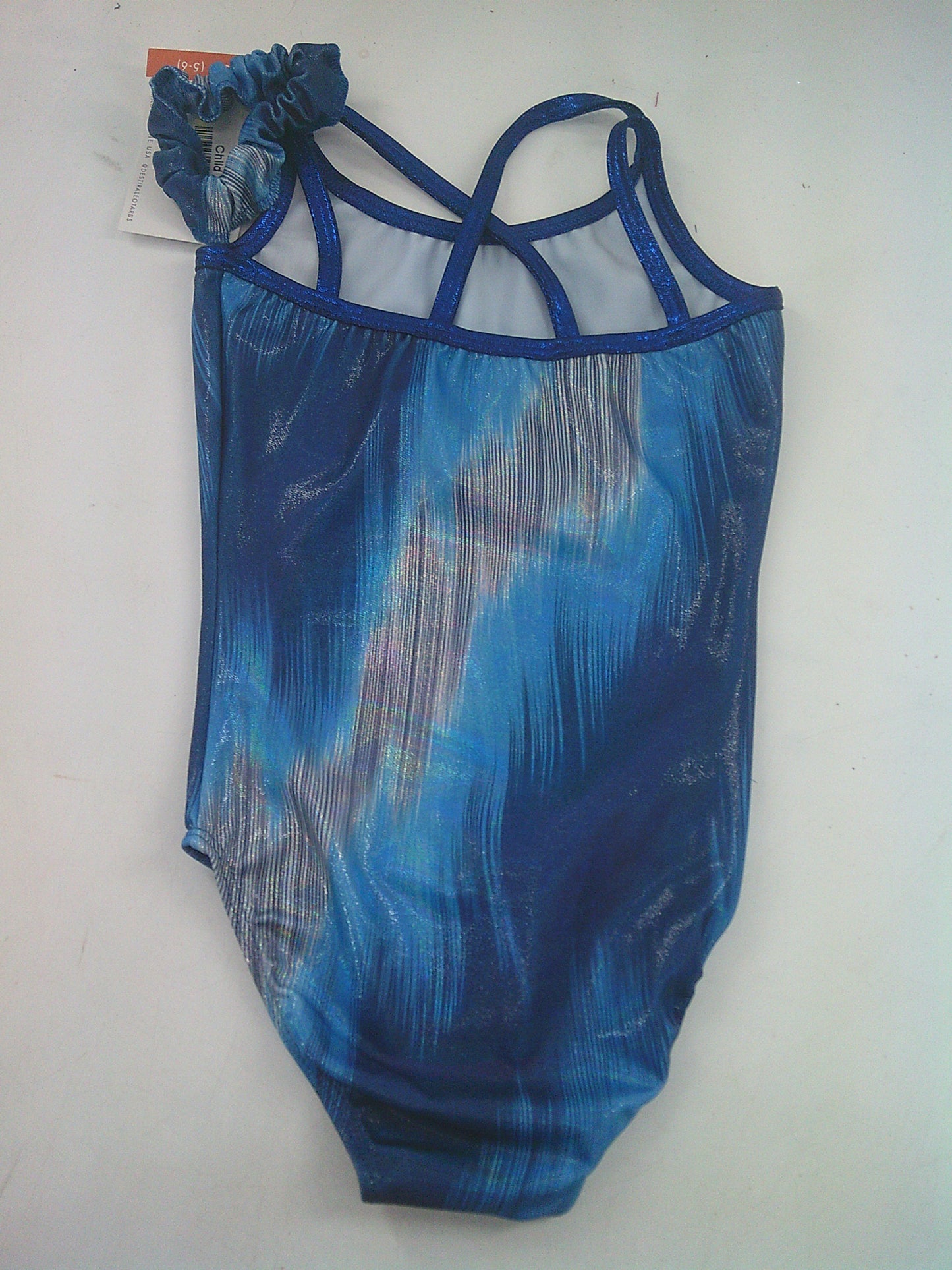 New Gymnastics Leotard Blue Silver Little Kid XS Child