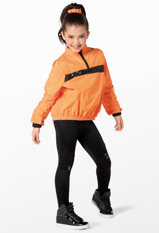 Pre-Owned Costume Weissman  14193 XL Child Orange Jacket and Unitard Hip Hop Sequin