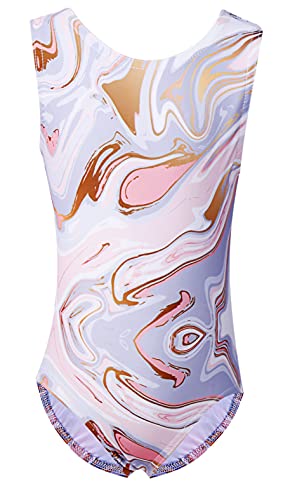 Pre-Owned Leotard Shorts Set Gk Elite Medium Child Marble Pink Acro