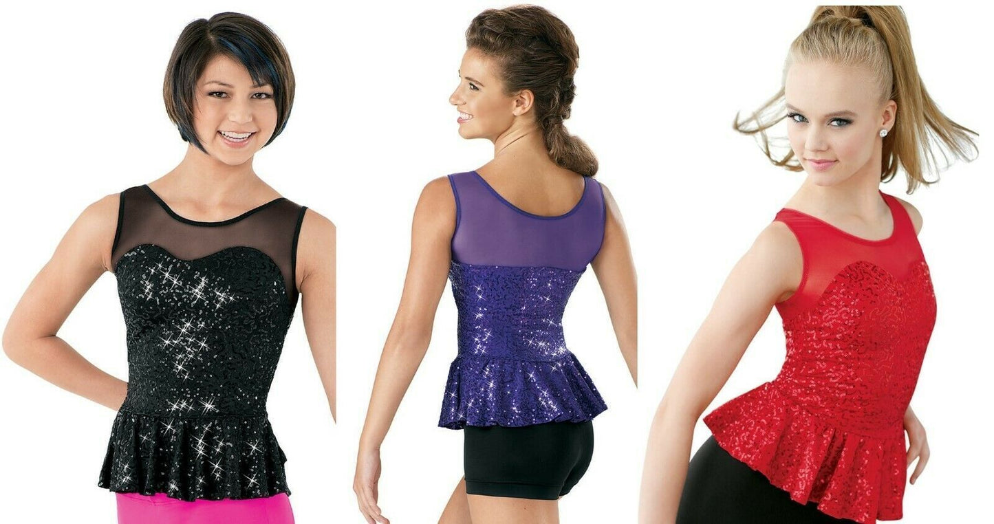 Pre-Owned Costume Top Balera  SQ7326 Medium Child Black  Jazz Tap