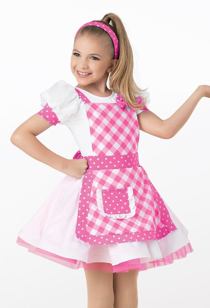 Pre-Owned Costume Weissman  10667 Medium Child Pink Character Jazz  Baker Maid Elf