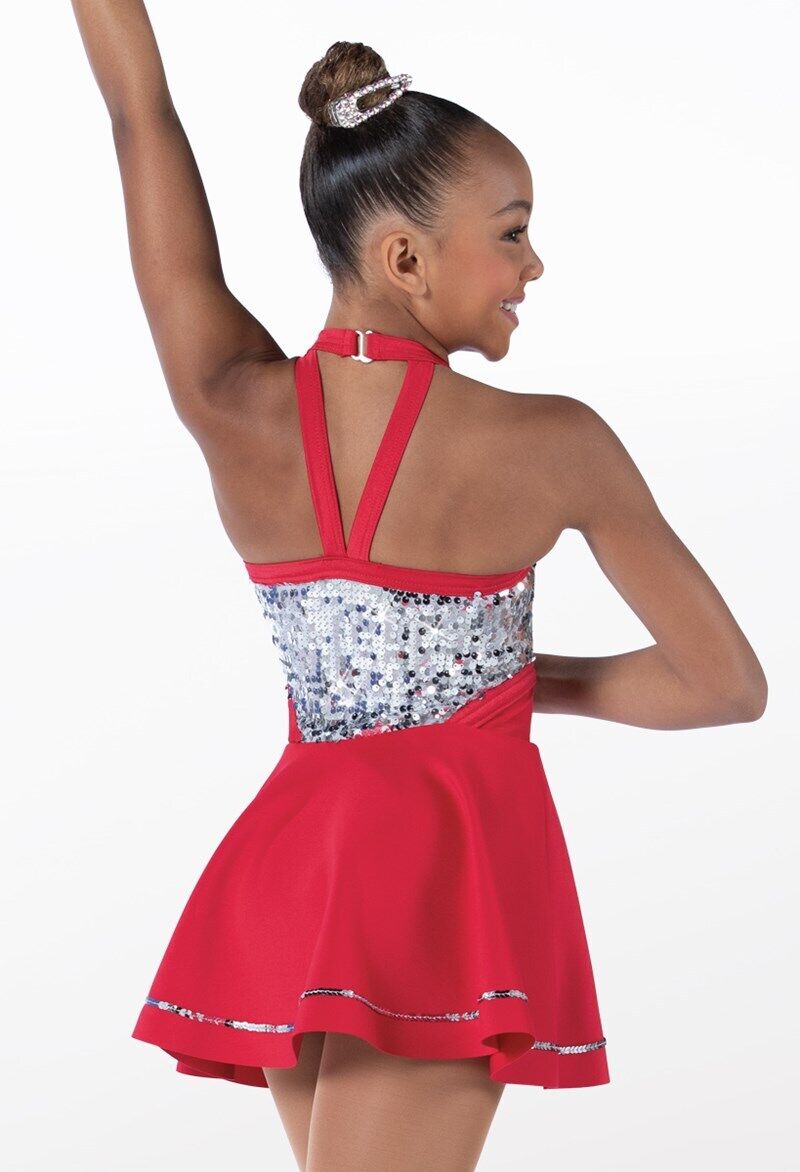 Pre-Owned Costume Weissman  14169 Intermediate Child Turquoise Dress Jazz Sequins