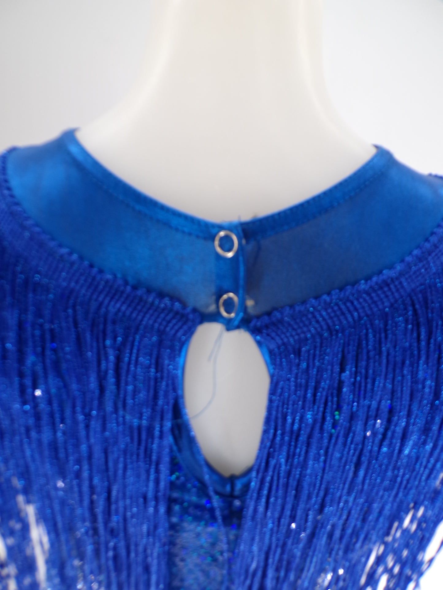 Pre-Owned Costume A Wish Come True 18945 Large Child Blue Fringe Jazz Sequin