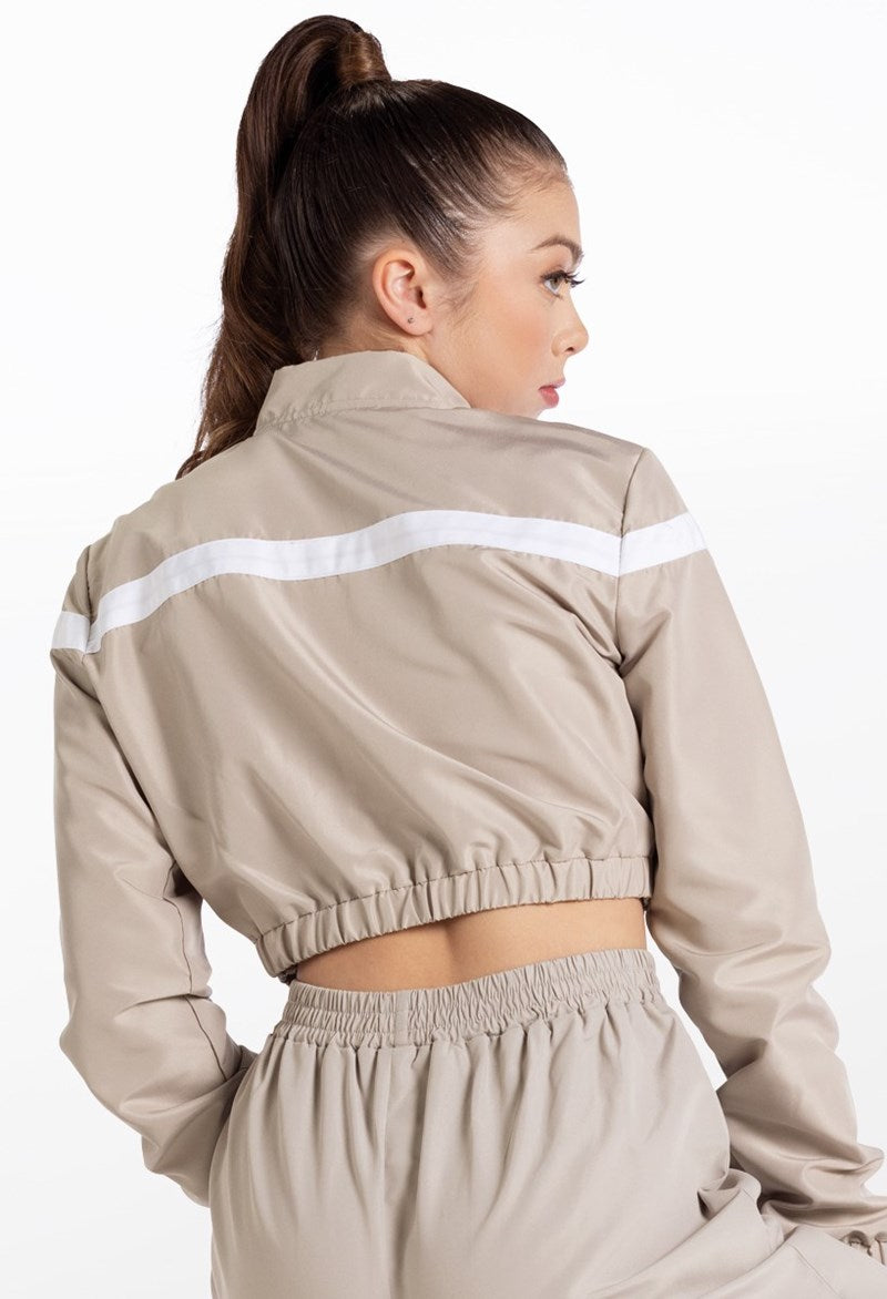 Pre-Owned Crop Jacket Balera 14304 Medium Adult Beige Hip Hop Clogging
