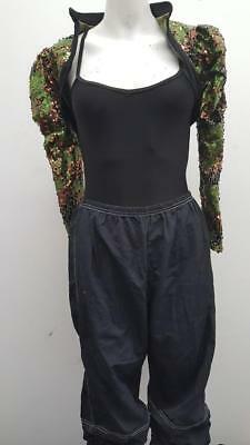 Pre-Owned Costume Curtain Call  J4557 Medium Adult Green  Jazz Hip Hop
