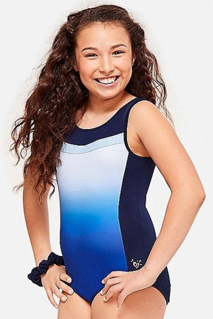 Pre-Owned Leotard Justice   Large Child Navy Blue  Gymnastics