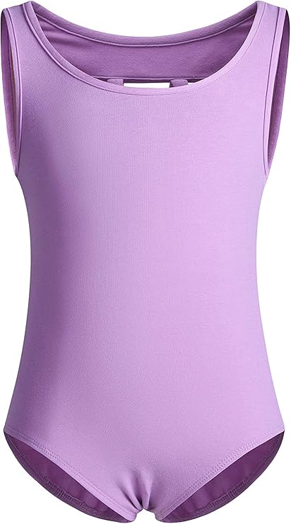 Pre-Owned Leotard Large Child Lavender Cotton Tank with Strappy Back