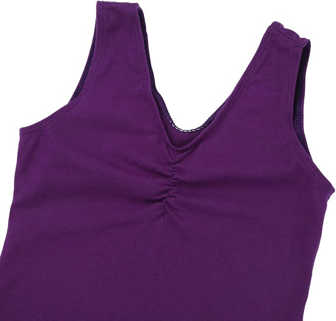 Pre-Owned Leotard iEFFiEL Large Child Dark Purple Tank Pinch Front Cotton