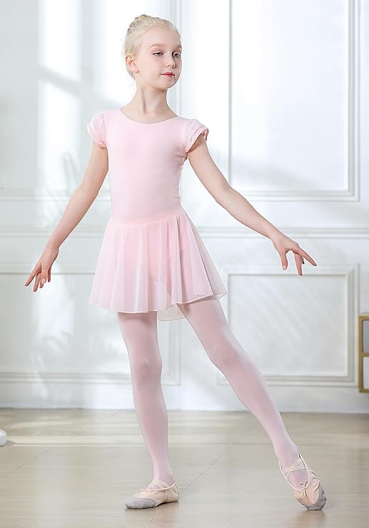 Pre-Owned Leotard Dress Flutter Sleeve Lt Pink XL Child Skirt Ballet Tap
