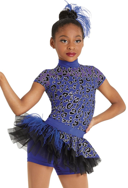 Pre-Owned Costume Weissman  12315 XXL Child Purple-Blue Tutu Dress Jazz Tap Glitter