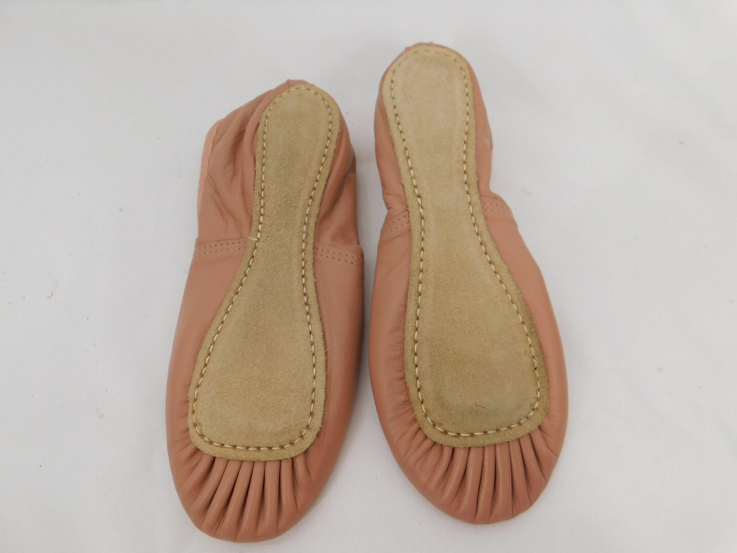 Pre-Owned Ballet Shoes Capezio Big Kid 4W Tie Drawstring Leather Single Strap Full Sole